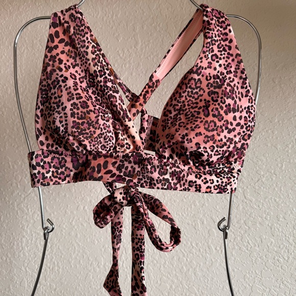 Shade & Shore pink leopard bikini Sz Small - Picture 2 of 7